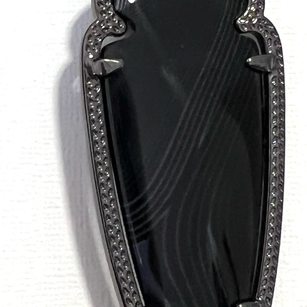 NWT RARE & Retired Kendra Scott Skylar Earrings Gunmetal & Black Banded Agate 😊 - Picture 12 of 15
